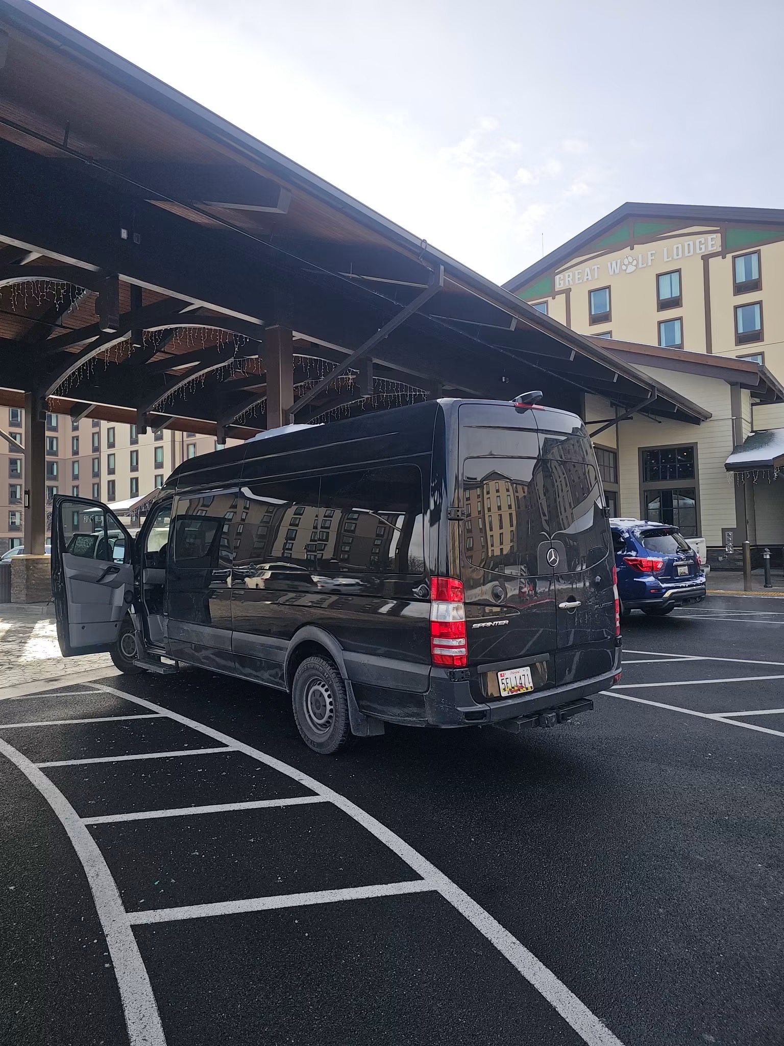 Mercedes Sprinter at hotel