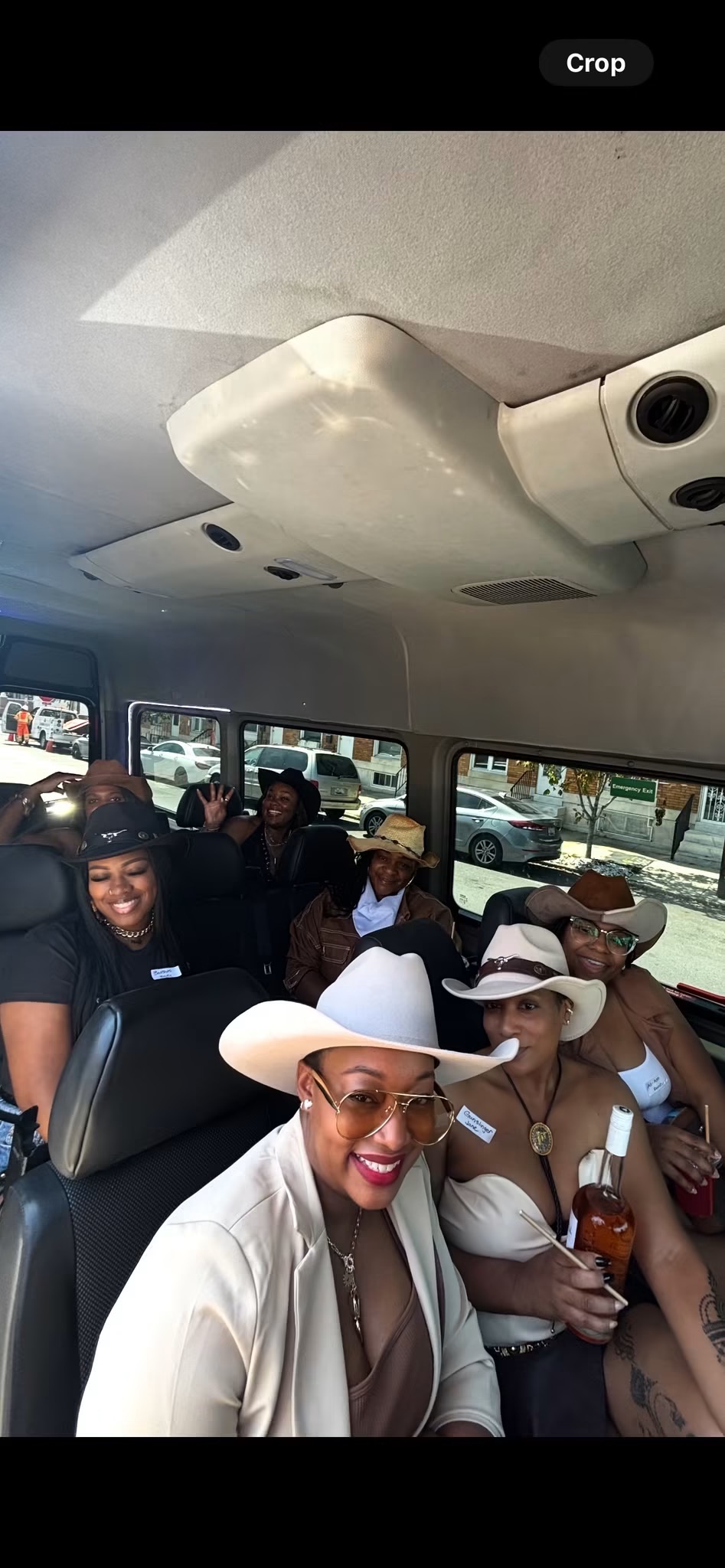 Guests inside Mercedes Sprinter